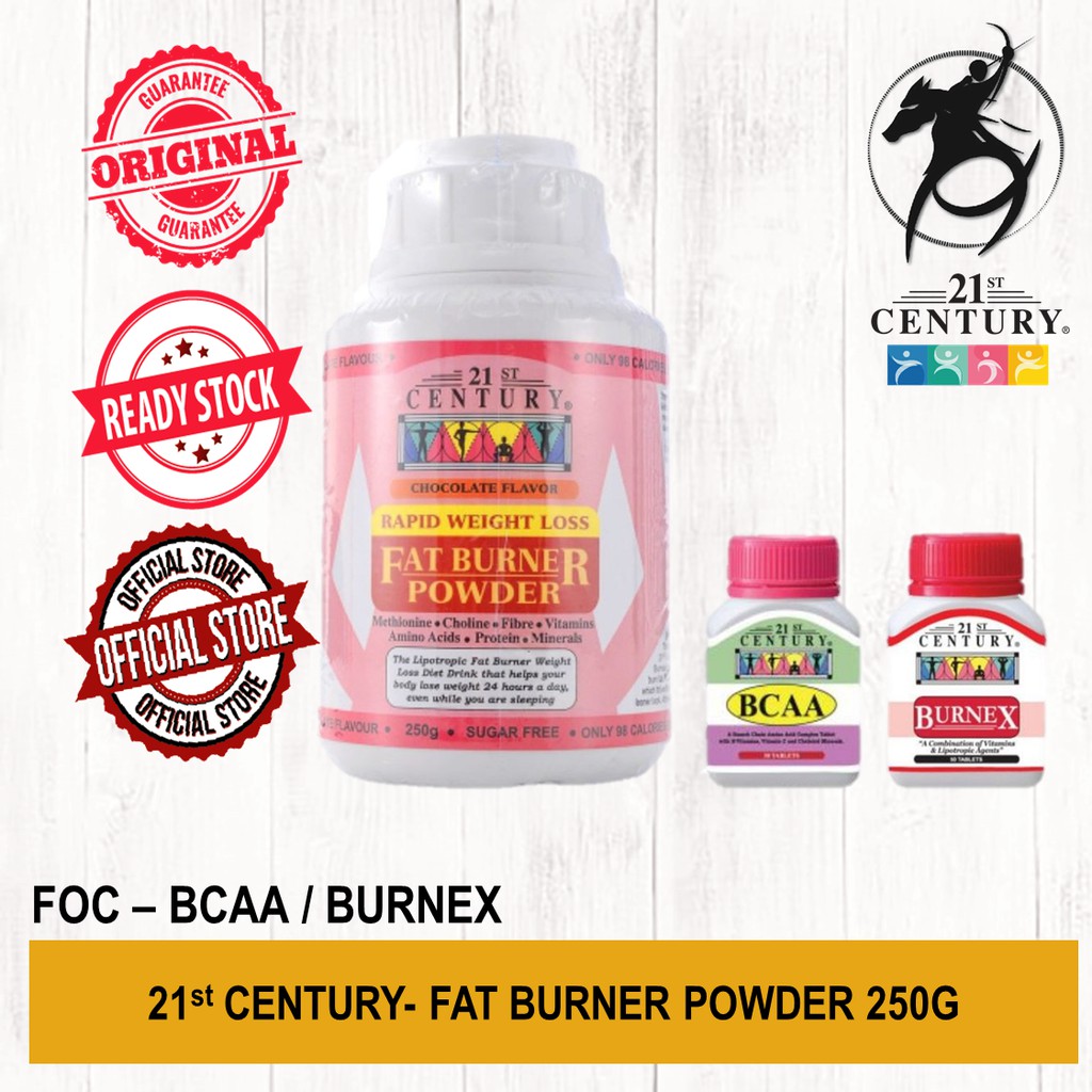 21st Century Rapid Weight Loss, Fat Burner Powder, 250 gm FOC Burnex and BCAA Shopee Malaysia