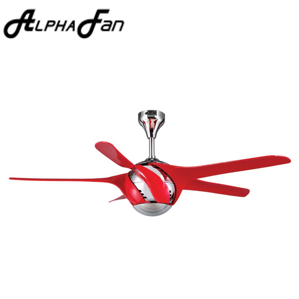 Alpha Remote Ceiling Fan 5 Blades F430 Red