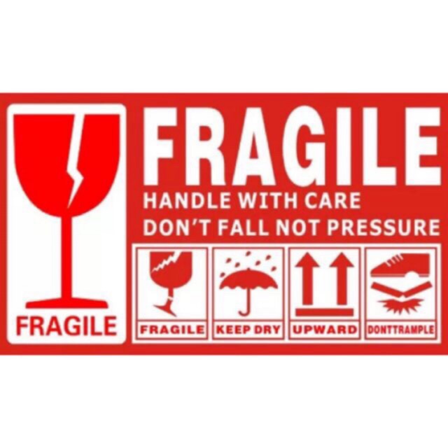 Sticker Fragile Packing Parcel Logistic Handle Care Don T Fall Not Pressure Poslaju Tape Stickers Flyer Shopee Malaysia