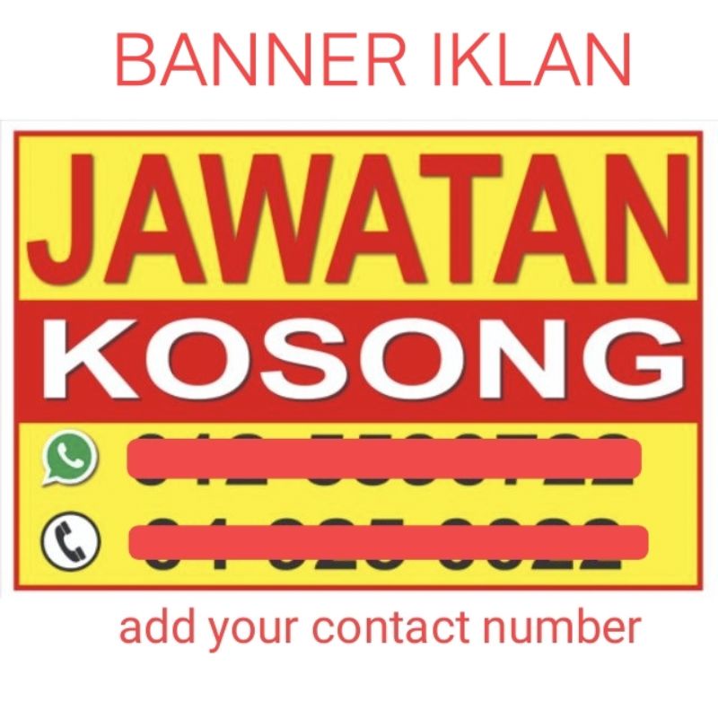 Jawatan Kosong Banner Size Pilihan Anda Mudah Untuk Digantung Eye Let Disediakan Shopee Malaysia