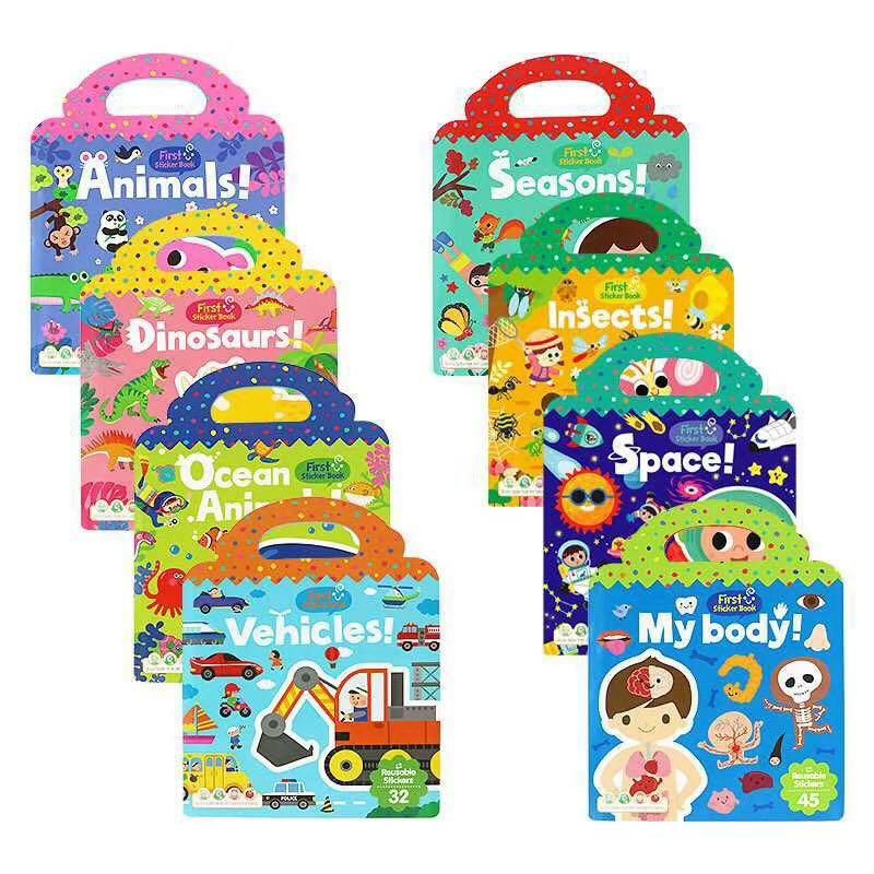 Buku rujukan Reusable sticker book for kids first sticker book jelly