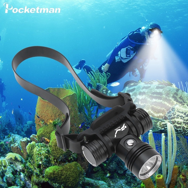 Most Powerful XML2 Diving Headlamp 100 Meters Underwater Headlight Led