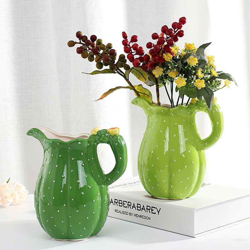 Flower Cactus Creative Home Decor Chinese Style Decoration Ceramic