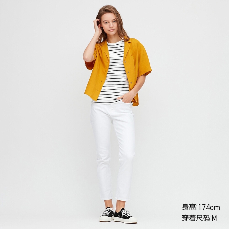 In Stock 5 Colour Uniqlo Summer Women Linen Blend Open Necked Shirt Short Sleeve Retro Shirt 425 468 Shopee Malaysia