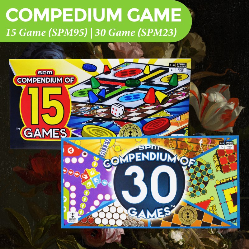 SPM Compendium Game Set Board Game Set Family Friendly Entertainment Game Party Sleepover Children 15 Game / 30 Game Set