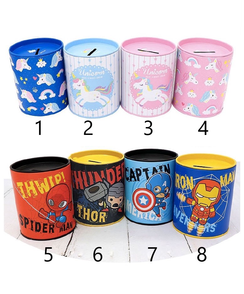 Coin Box Money Saving Bank Unicorn Super Heroes Duit Tabung Tin Kartun Shopee Malaysia