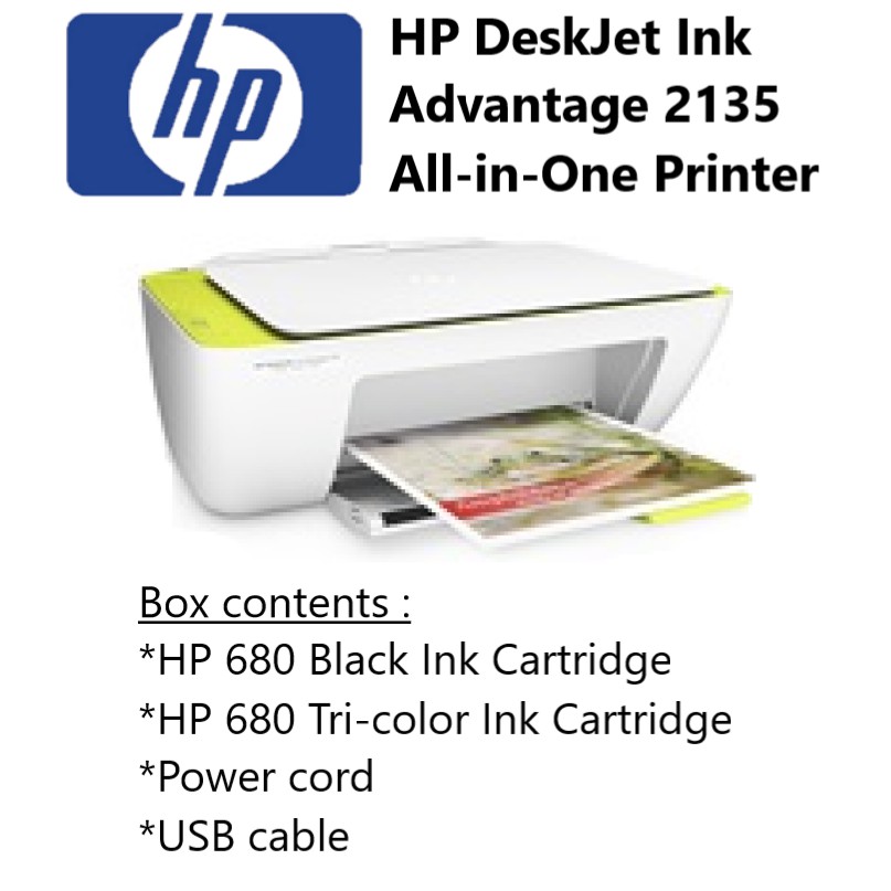 HP Deskjet Ink Advantage 2135 Print/Scan/Copy 3 In 1 Printer | Shopee ...