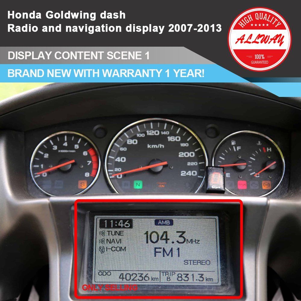 For Honda GL1800 Gold Wing 2007~2013 Gauge Metal Dashboard LCD GPS Radio Display 