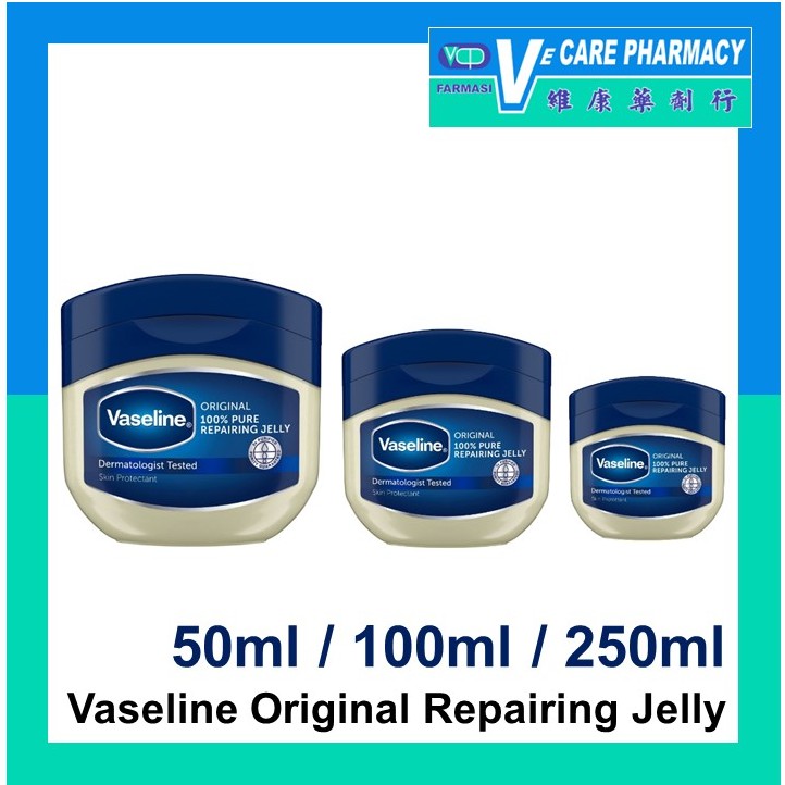 Vaseline Original 100 Pure Repairing Jelly 50ml / 100ml / 250ml