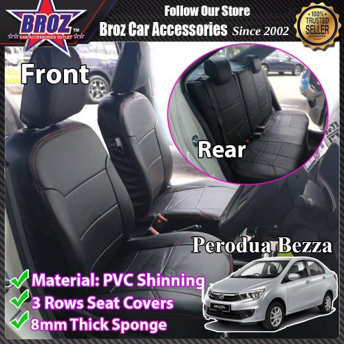 Custom Fit Oem Car Seat Cushion Cover Perodua Bezza Pvc Shining