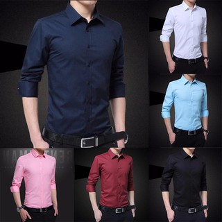 Baju Lelaki 6 Colour Men's Shirt Long Sleeve Shirt Slim Fit Men Kemeja Lelaki Business Formal Shirt❤Ready Stock❤