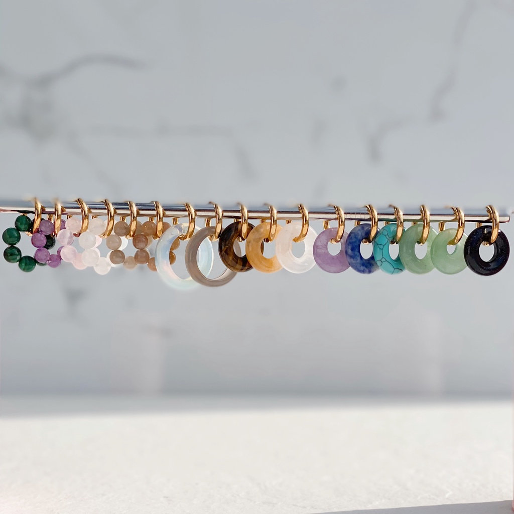 CRISTY CRYSTALS Donuts Hoops Huggies Peace Buckle [DIY / Customize]Earring
