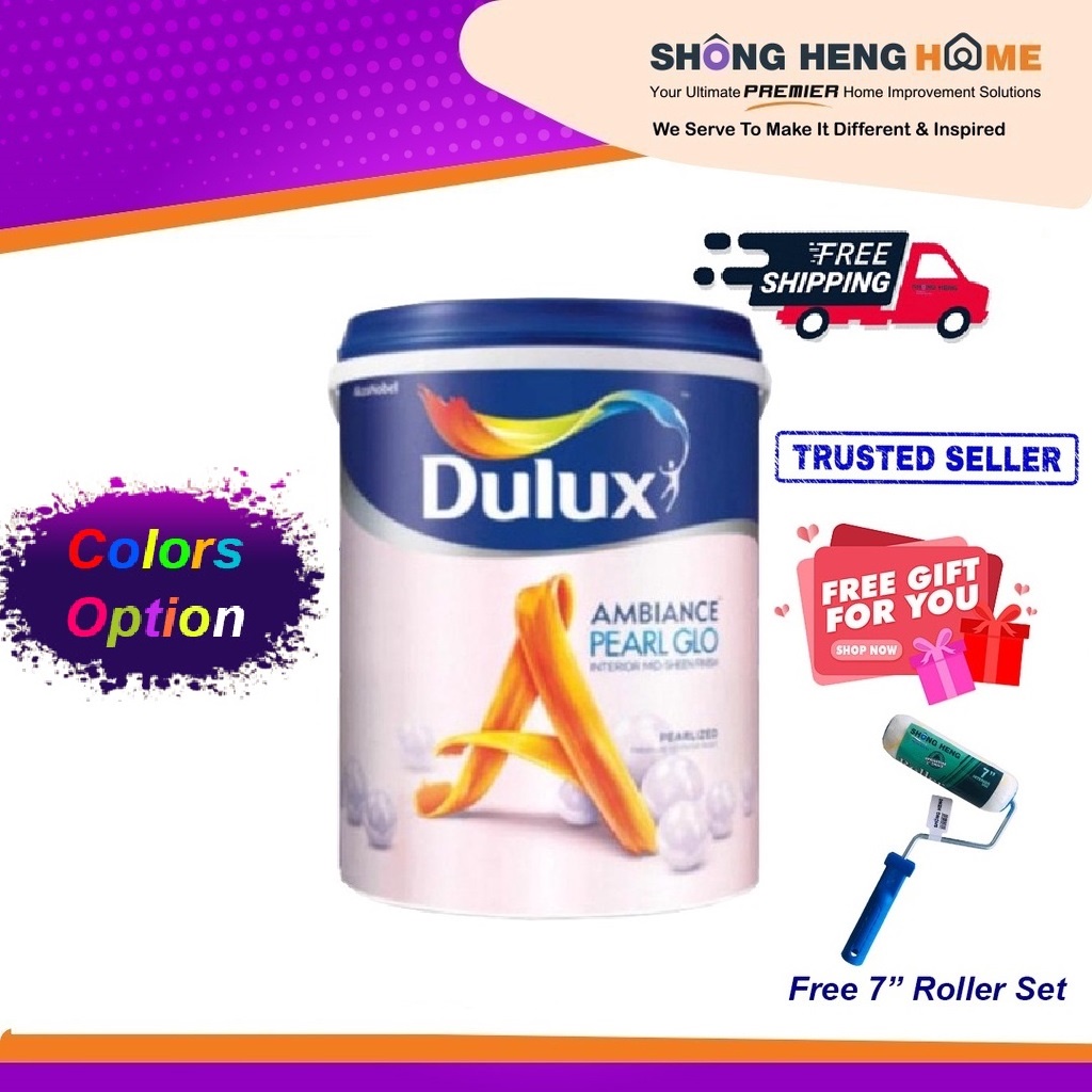 FREE SHIPPING Dulux Pearl Glo 5L (Interior Paint) Mid Sheen Finishing -  Color Option | Shopee Malaysia