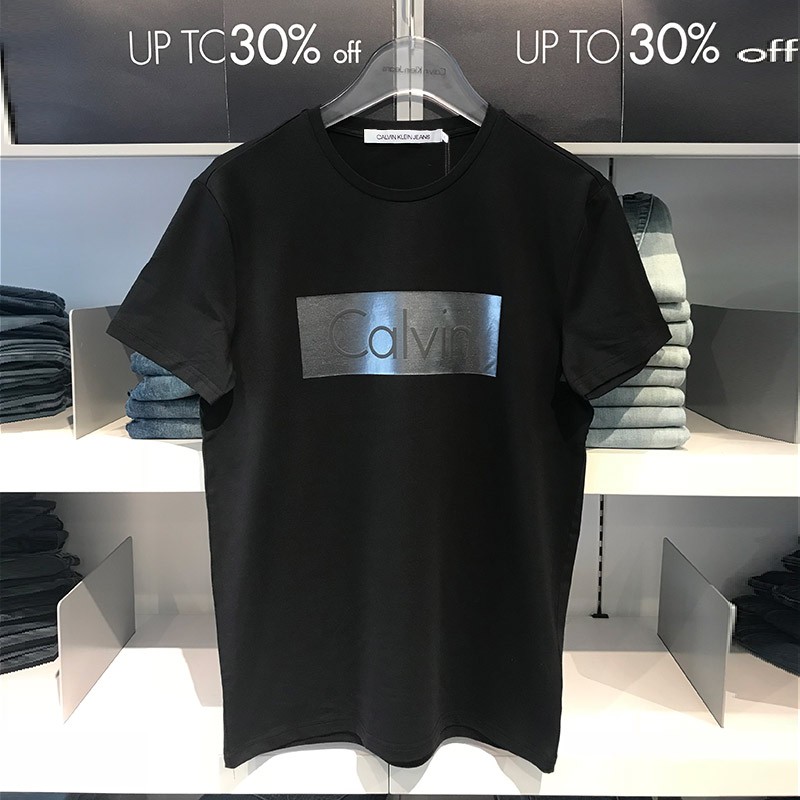 ORIGINAL Calvin Klein CK Cotton Box Logo Print T Shirt Men Slim Fit ...