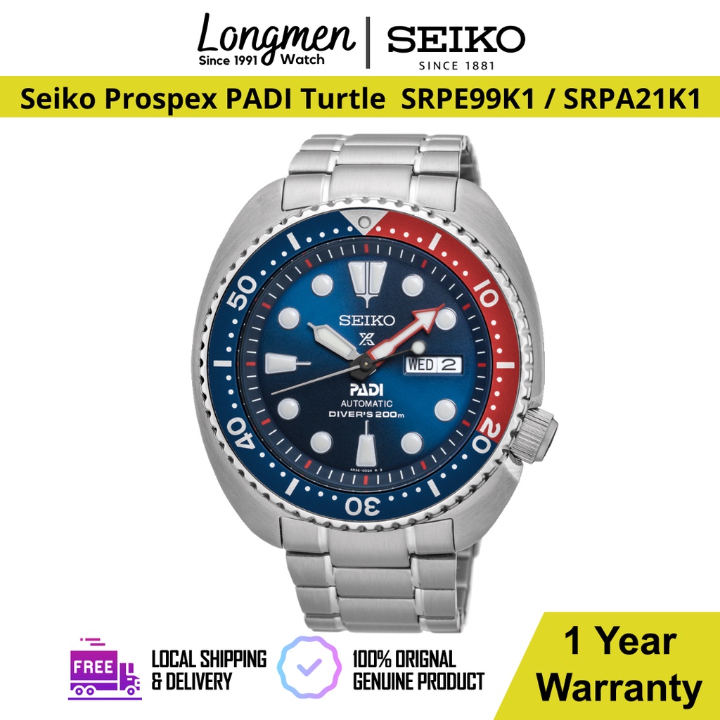 Klang Longmen] Seiko Prospex PADI Turtle Special Edition Pepsi SRPE99K1 /  SRPA21K1 Automatic Divers 200m Men Watch | Shopee Malaysia