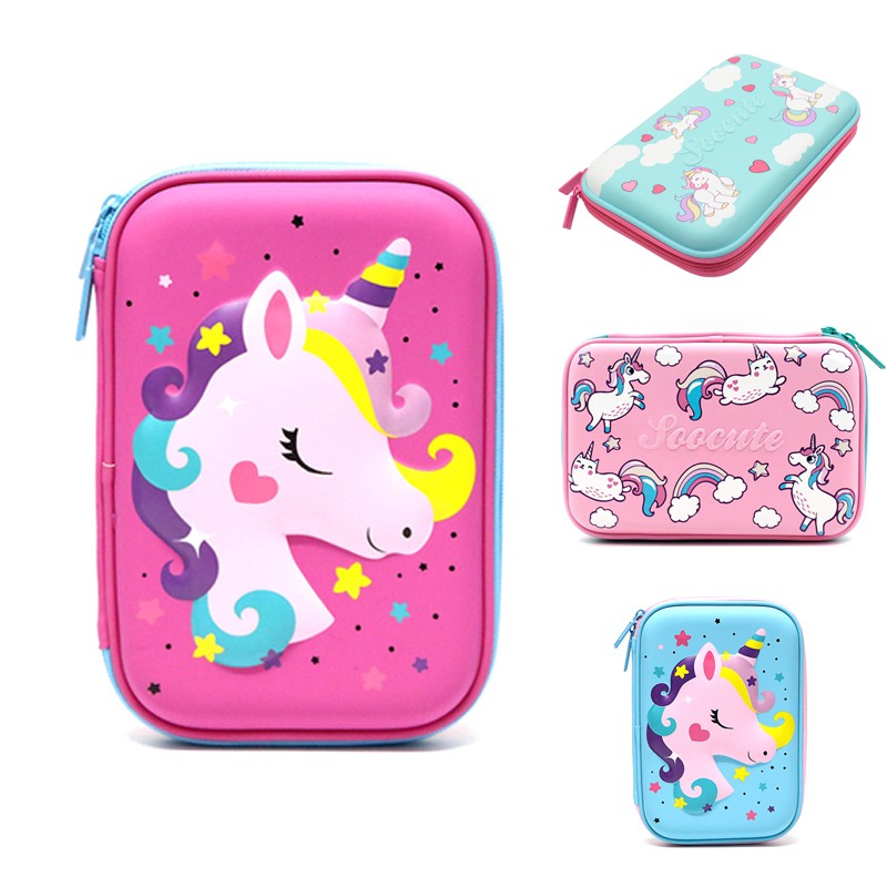 Smiggle Unicorn Pencil Case Large 3D Eva Stationery Pencil Box | Shopee ...