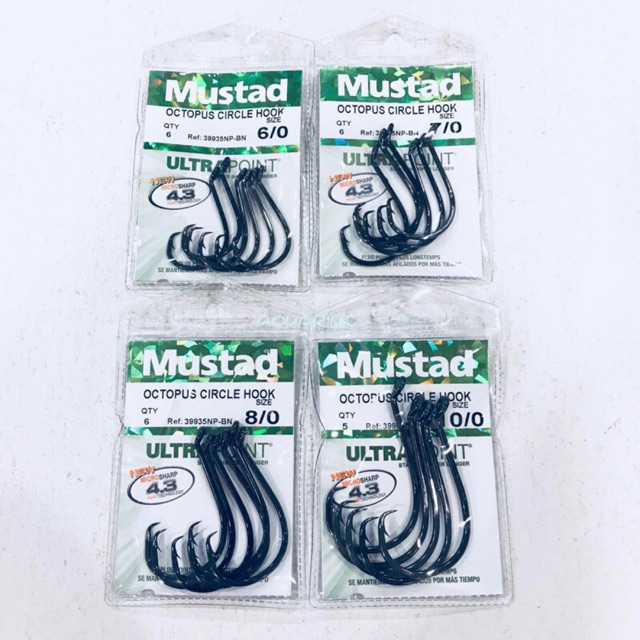Mustad UltraPoint - Ganci da pesca per polpo e becco, in nichel nero, 7/0, 25 pezzi