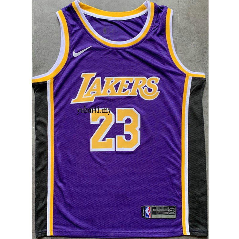 purple striped lakers jersey