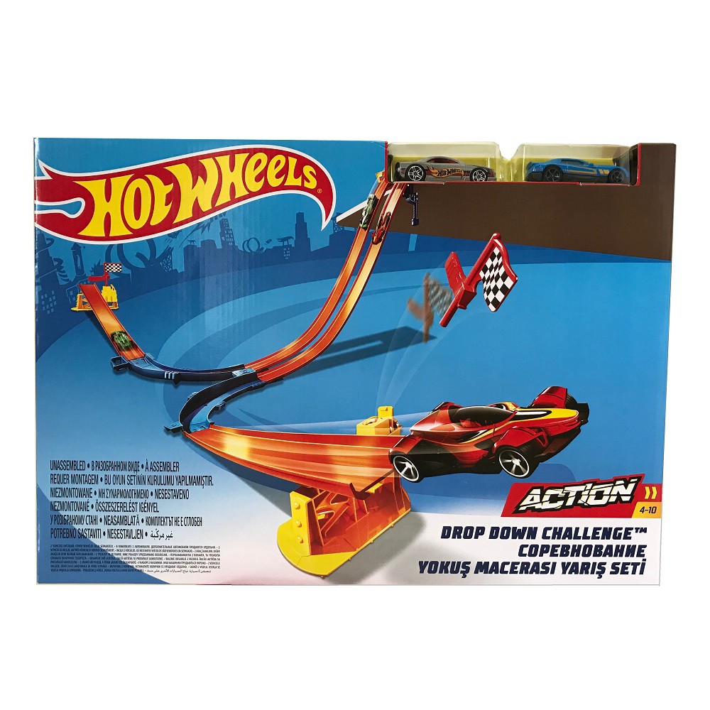 hot wheels drop down challenge track set