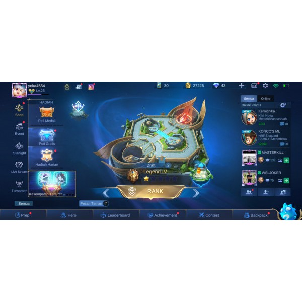 MOBILE LEGENDS ACCOUNT EPIC IRITHEL | Shopee Malaysia