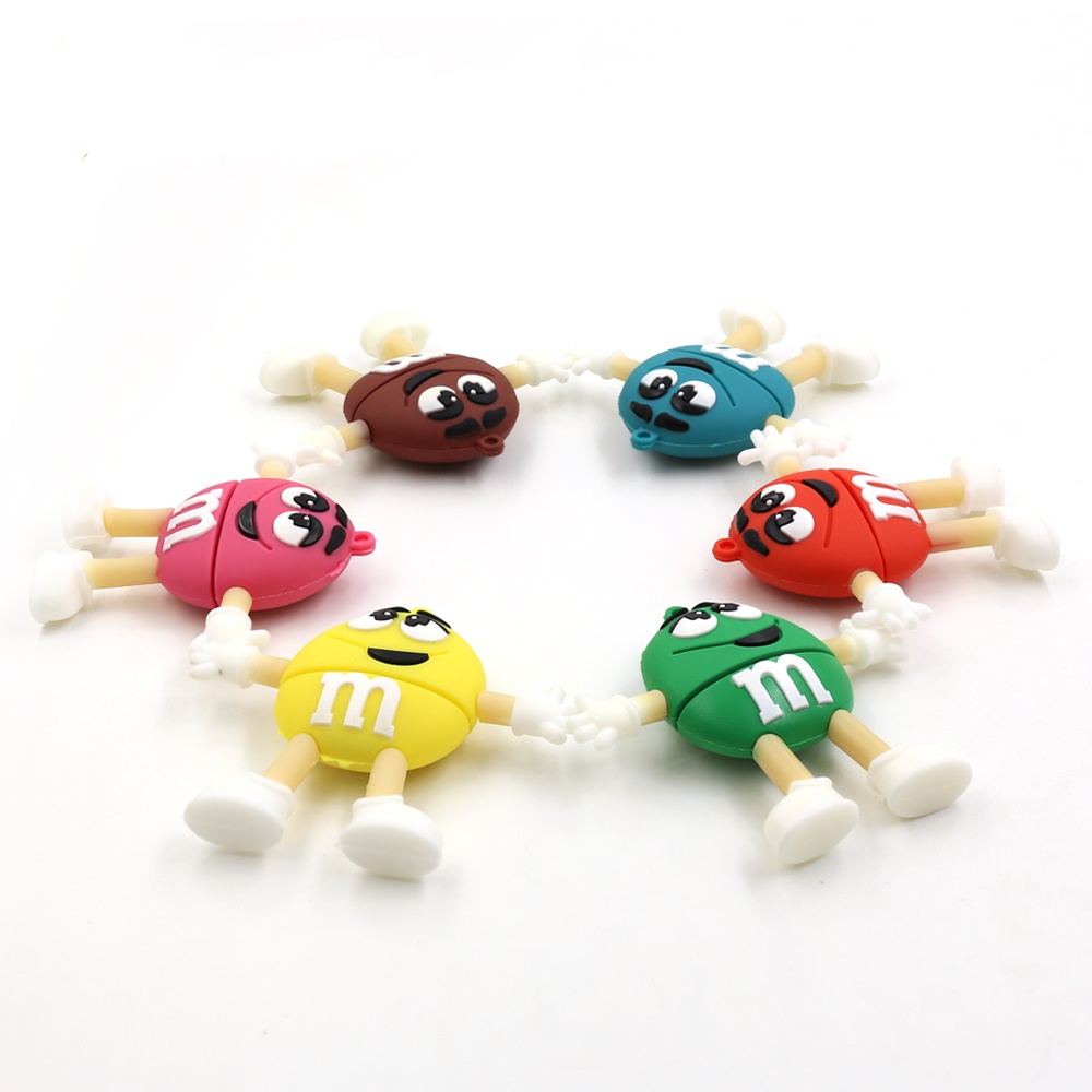 Usb Fash16gb 8gb pendrive 32gb 64gb Pen drive 128gb u disk cute M&M rainbow beans flash memory lovely drive Hot sale