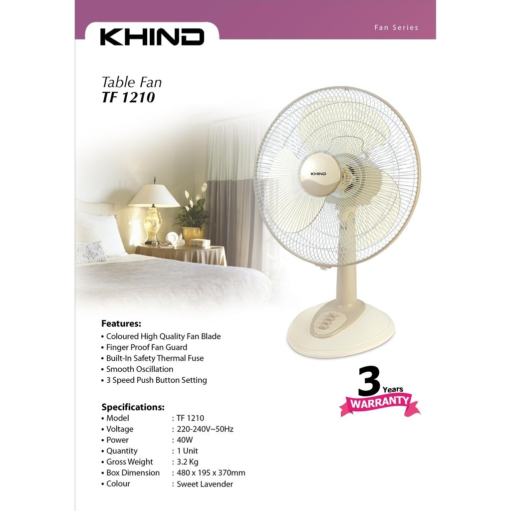 Khind 12&quot; Table Fan TF1210 | Shopee Malaysia