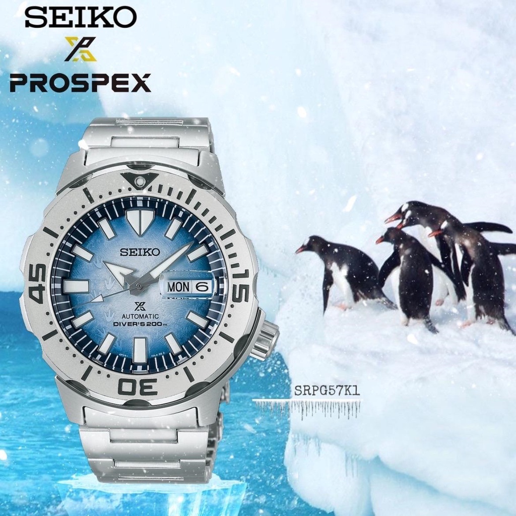 Seiko Prospex SRPG57K1 Monster Save The Ocean Blue Penguin Antarctica  Automatic Stainless Steel Divers' Watch | Shopee Malaysia