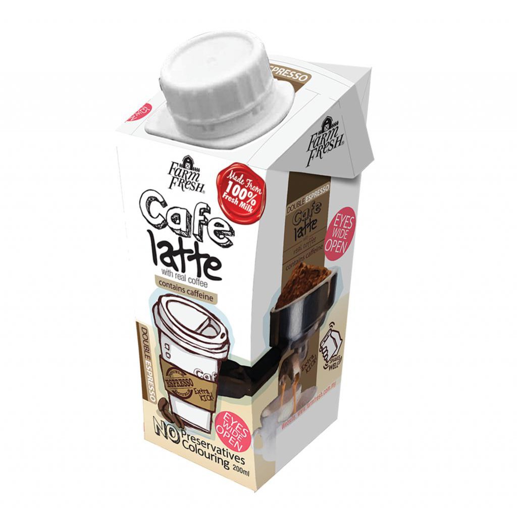 FARM FRESH UHT CAF  LATTE  KOPI  LATTE  200ML X  24 Shopee 