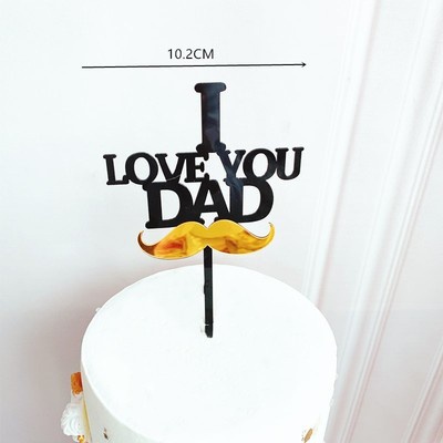 dad-crown-gld Happy Fathers Day Cake Topper Cake topper Acrylic Mirror Cake topper Decorative Party Cake Decoration for Fathers Day 
