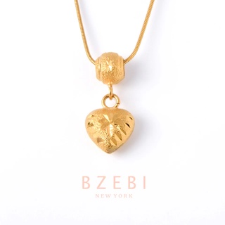 Image of BZEBI Saudi Gold Dangle Heart Pendant Necklace with Exclusive Box 508n