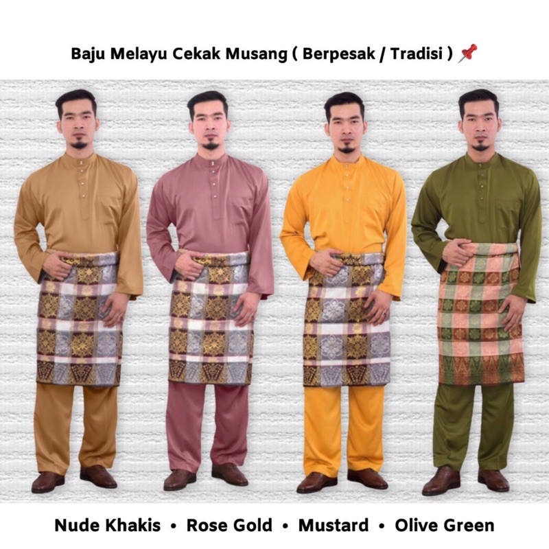 Baju Melayu Tradisi Cekak Musang Baju Melayu Klasik Berpesak Baju