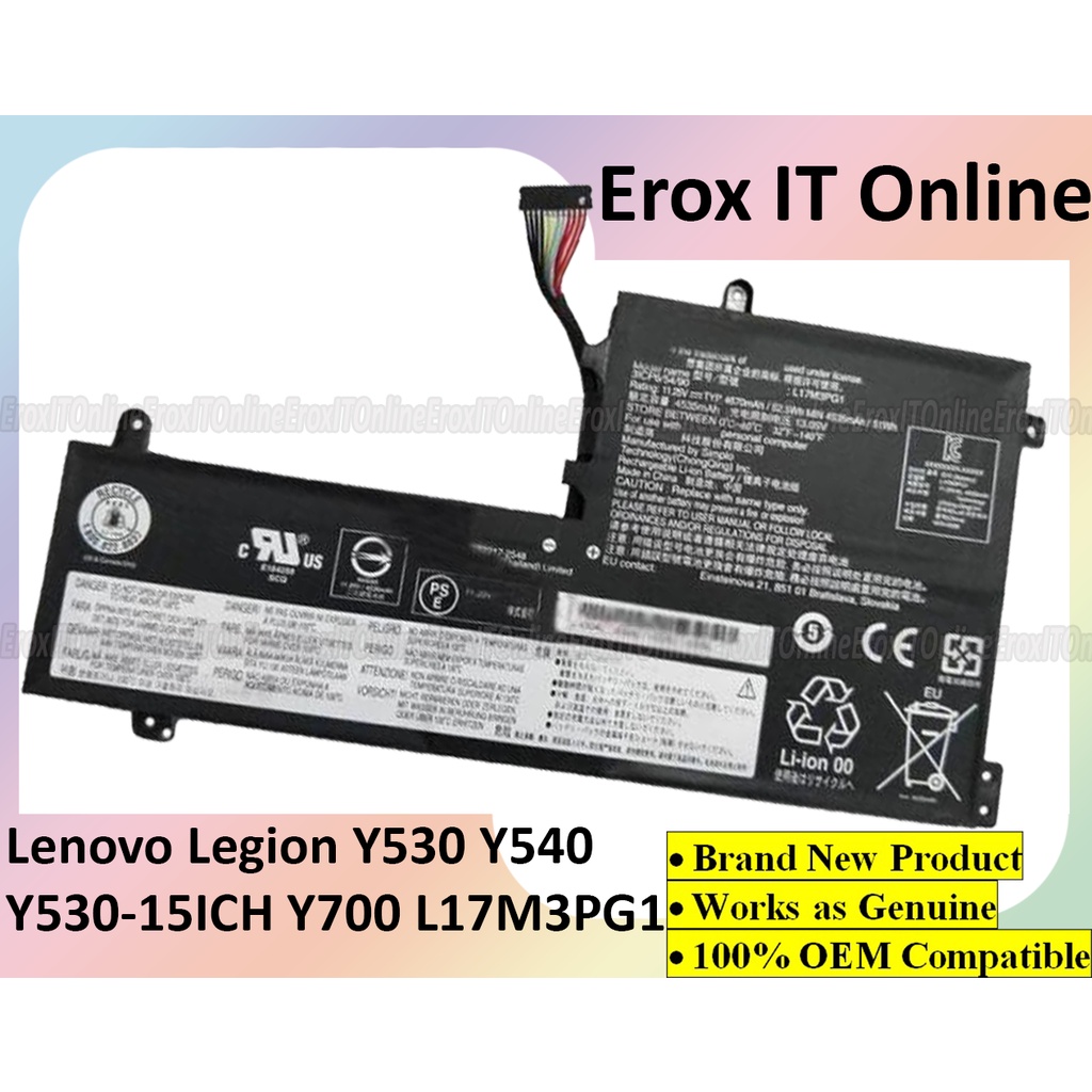 Lenovo Legion Y530 15 L17S3PG1 L17C3PG1 L17M3PG1 L17L3PG1 Battery
