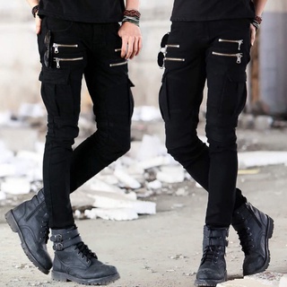 dark green biker jeans