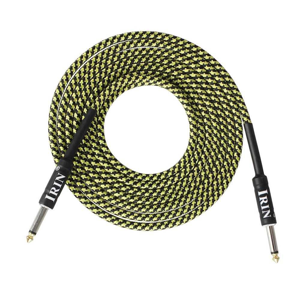 Electric Guitar Bass Cable Musical Instrument Audio Cable Straight Plugs, 3 Meters/ 10 Feet (Black & Yellow)