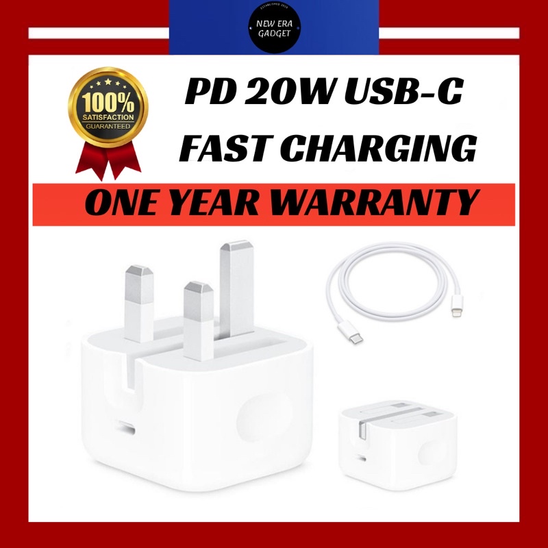 PD 20W Power Adapter USBC Lightning Cable FAST CHARGING iPhone Adapter
