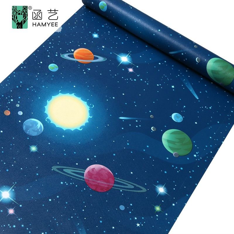 wallpaper 蓝天白云壁纸天花板自粘墙贴星空顶棚吊顶墙纸宿舍客厅背景墙 