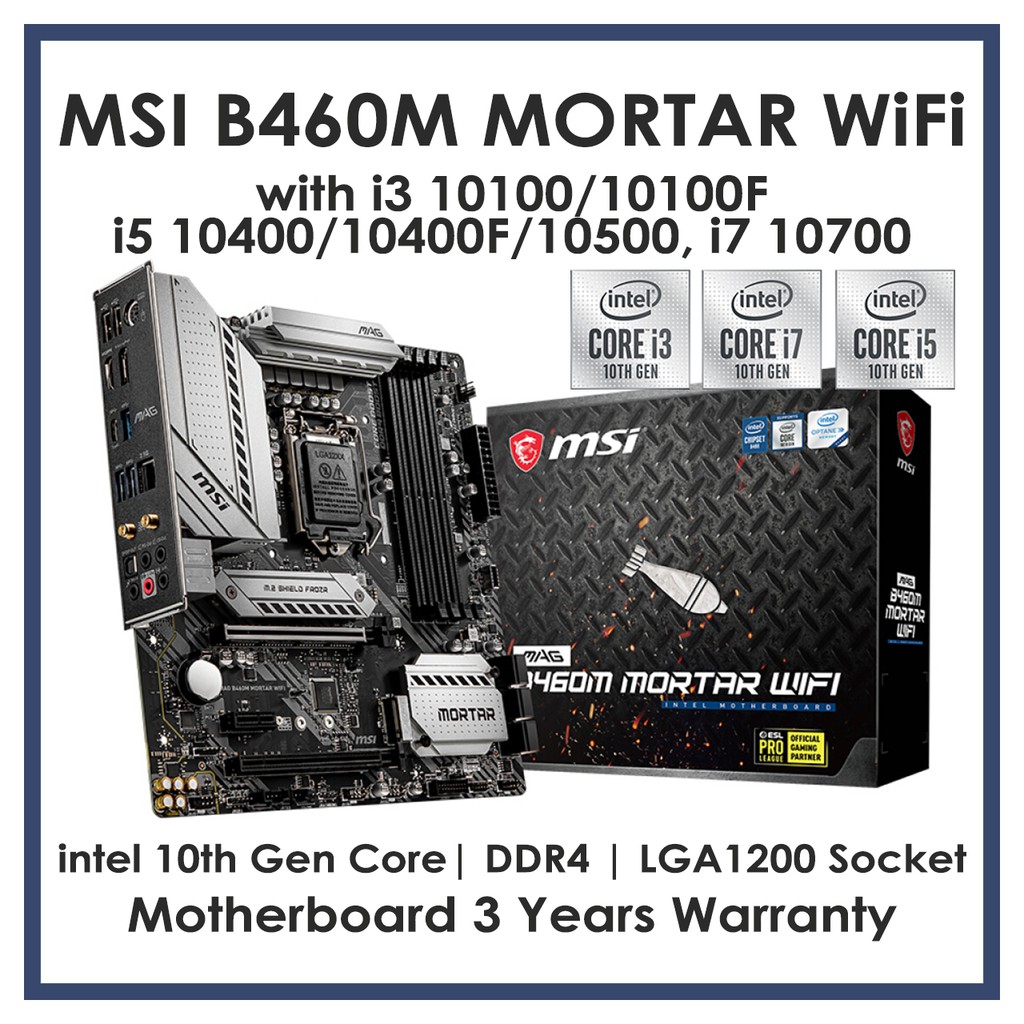 [Ready stock] MSI B460m Mortar Computer Motherboard [Intel B460 / LGA ...