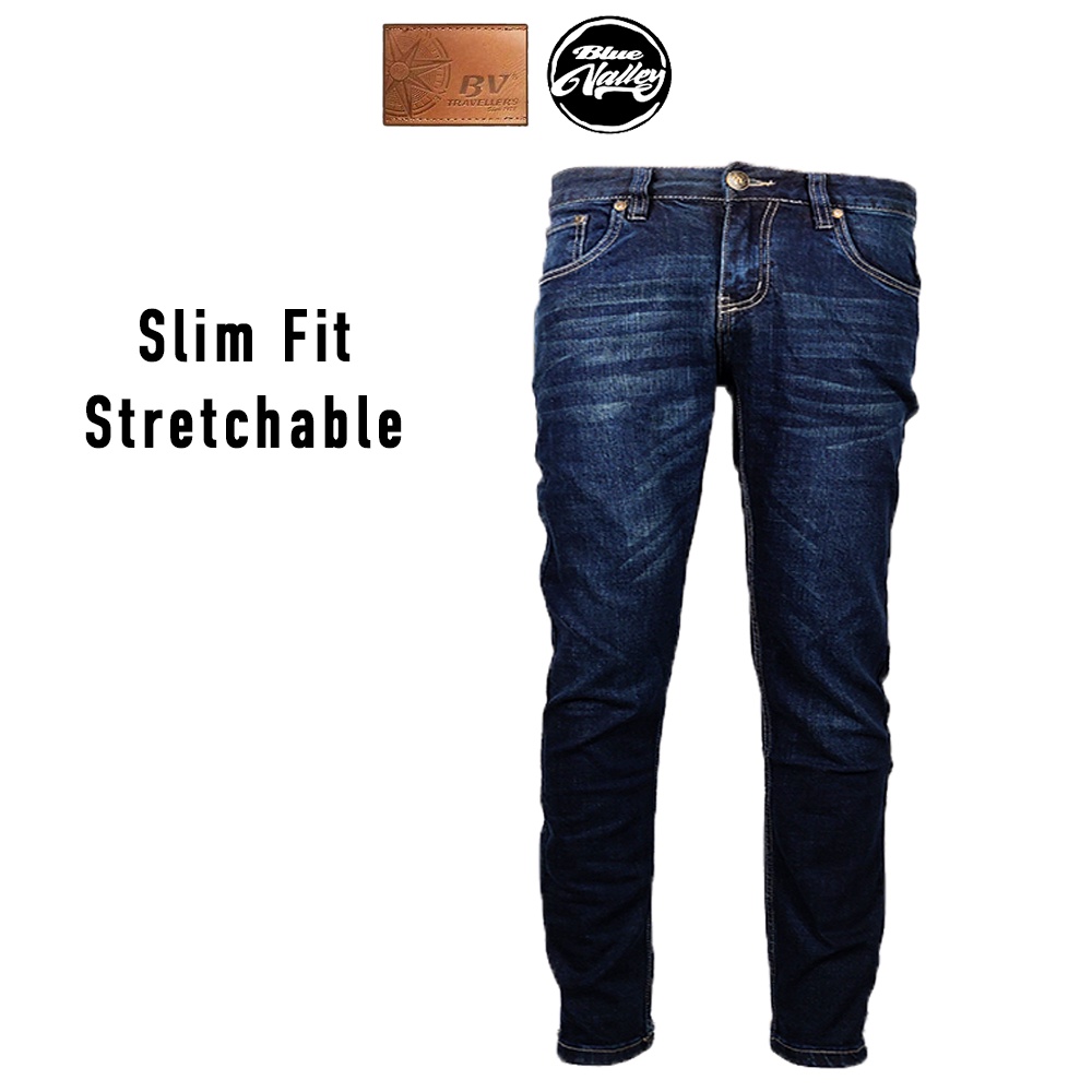 BV Travellers Stretchable B13 Slim Fit Jeans Blue Washed