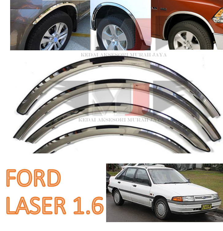 FORD LASER 1.6 Fender Arch Trim Stainless Steel Chrome Garnish With Rubber Lining ender Arch Trim Stainless Steel