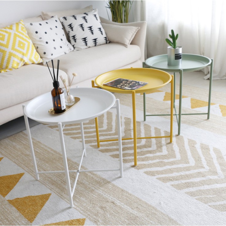 Ready Stock Small Tray Side Table Round, Round Coffee Table Ikea White