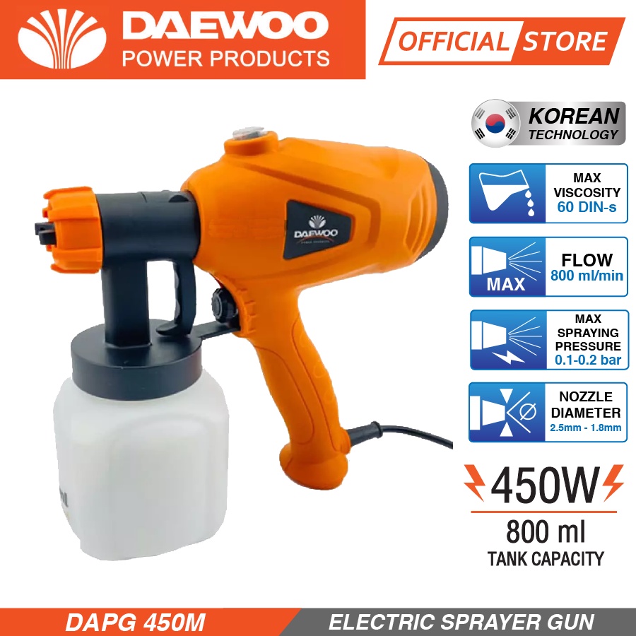 DAEWOO DAPG450M 800mL SPRAY GUN DAEWOO 450W SPRAY GUN DAPG450M PAINT