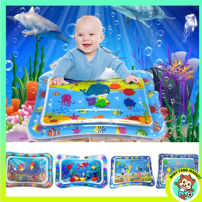Baby Tummy Time Mat Play Gym Pad Water Play Mat Baby Inflatable Water Cushion Pat Toy Mainan Baby 3 6 Bulan budak lelaki