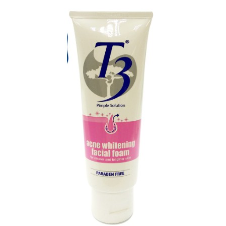 t3 acne whitening facial foam