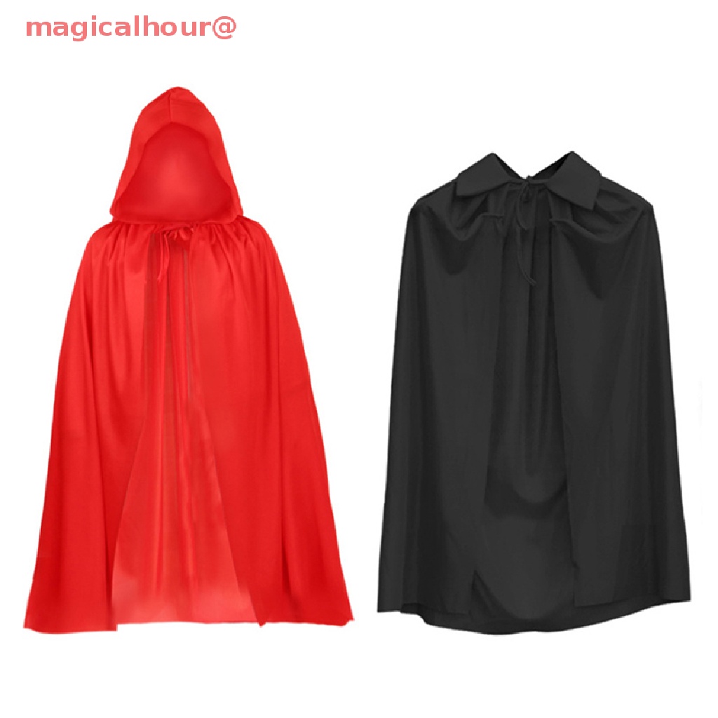 magicalhour Halloween Costume Death Scary Devil Role Red Black Witch Vampire Long Cape new