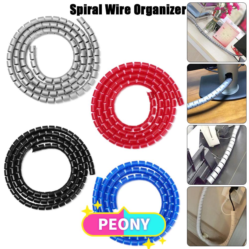 PEONY Cover Tube Pipe Protection Flame Retardant Wire Protector Spiral Wire Organizer Cable Holder Wrap Tube Cable Sleeves Winding Pipe Line Organizer/Multicolor