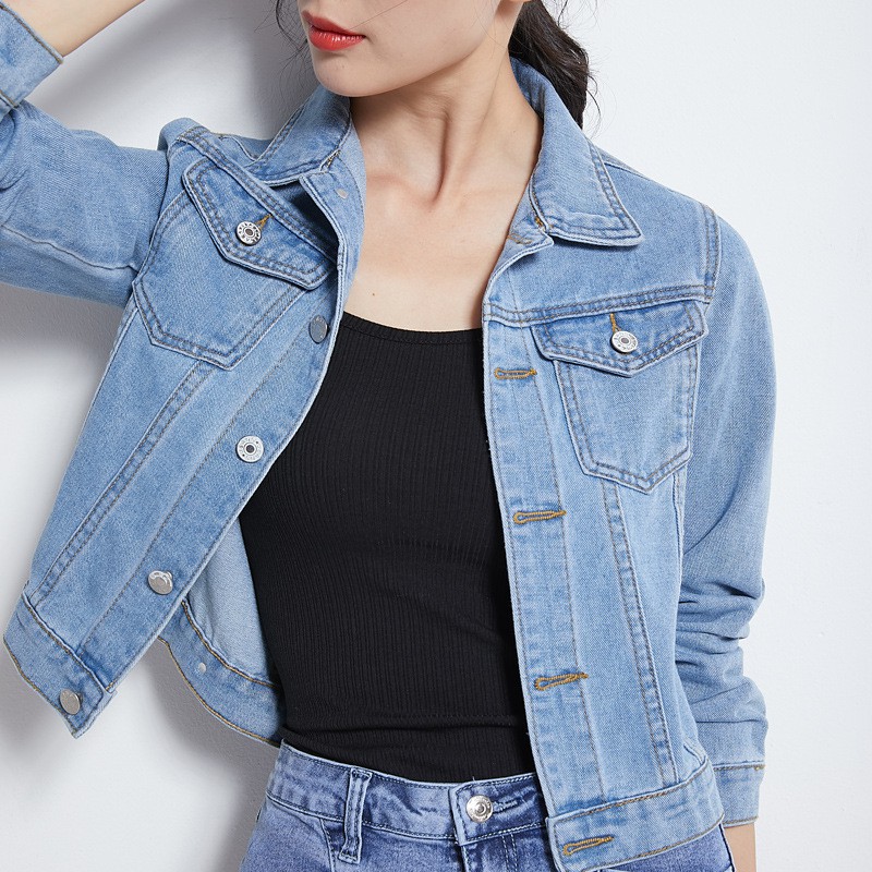 short denim jacket black