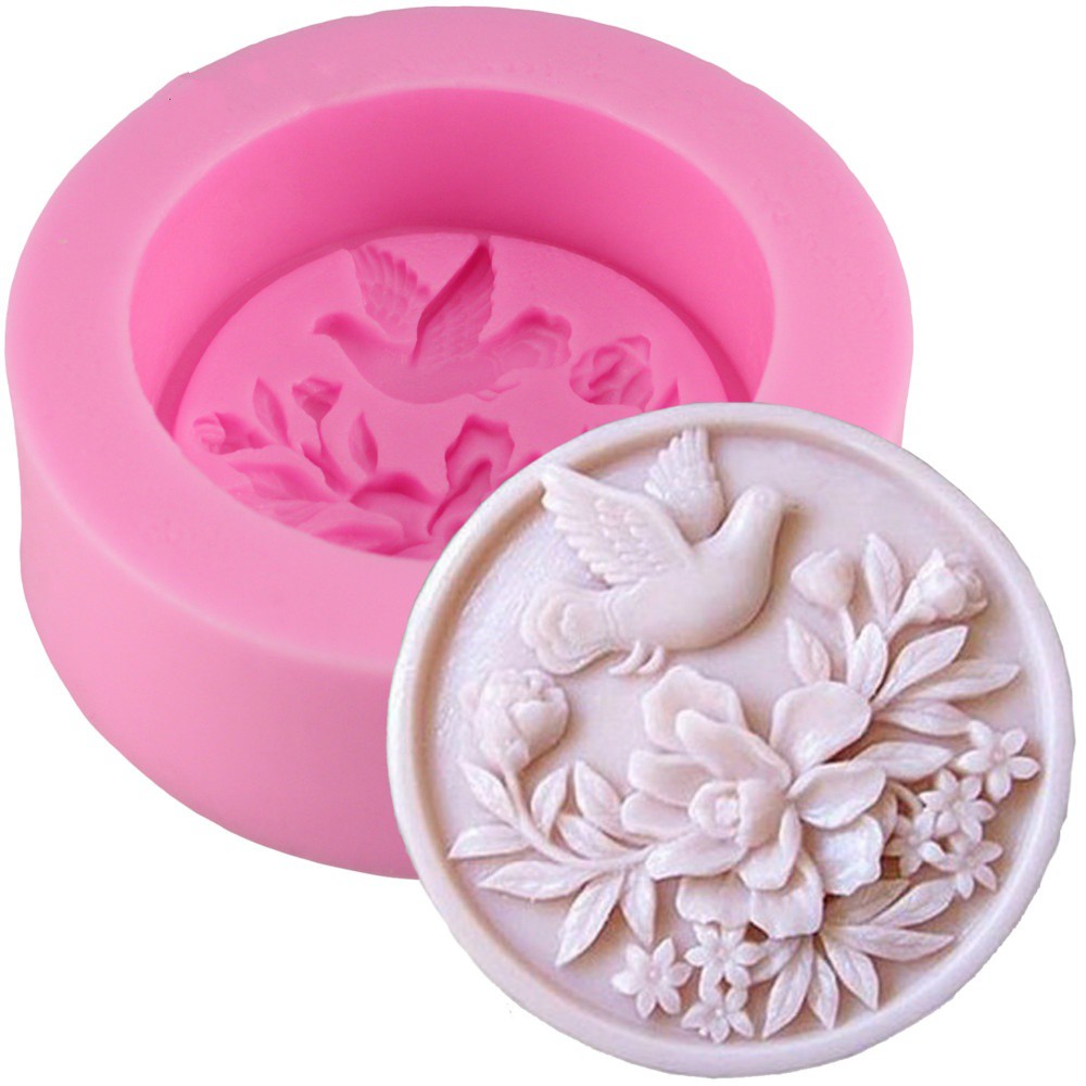 DIY Peace Dove Silicone Soap Molds Resin Fimo Clay Candle Mould