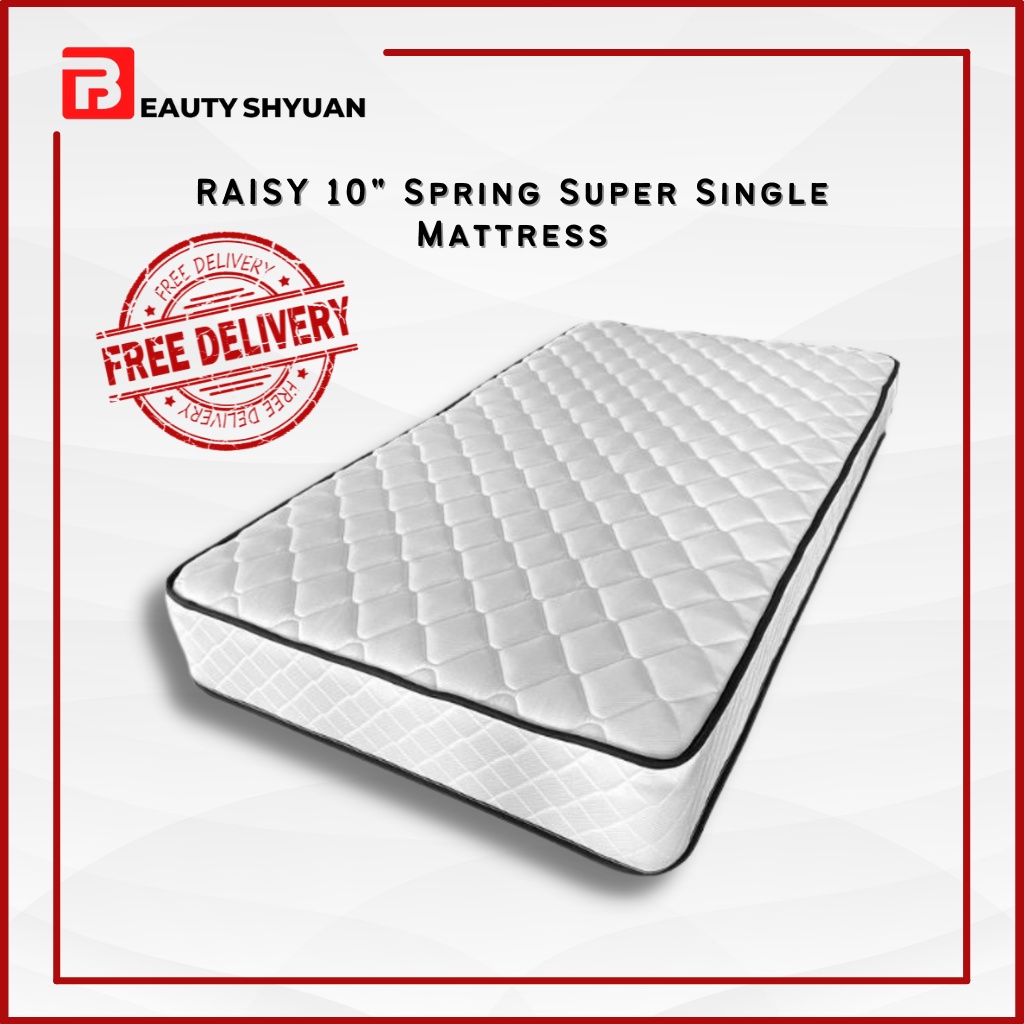 RAISY 10" Spring Super Single Mattress/ 10 Inch Spring Mattress/ Super