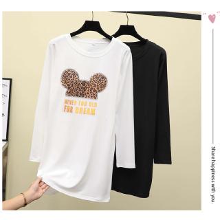 M 5XL Saiz  Besar  T shirt Mickey Mouse Jenis Lengan Panjang 