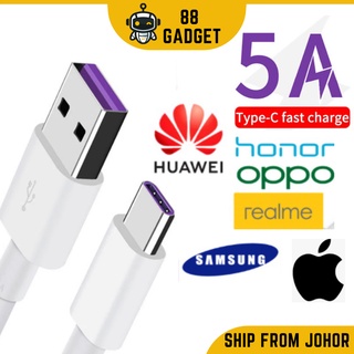 Type C iPhone Micro Cable 5A Fast Charge Data USB Cable Android 1M Huawei Samsung OnePlus XiaoMi Vivo Nova 数据线 充电线